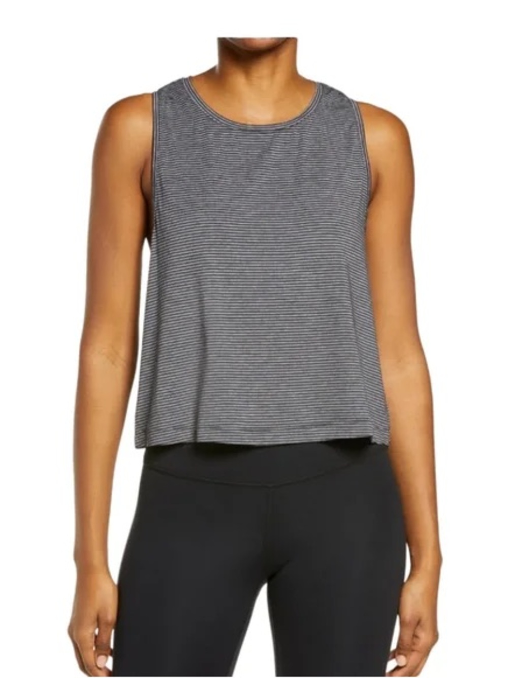 Zella Gray Striped Tank - Women's Athletic Swing Fit